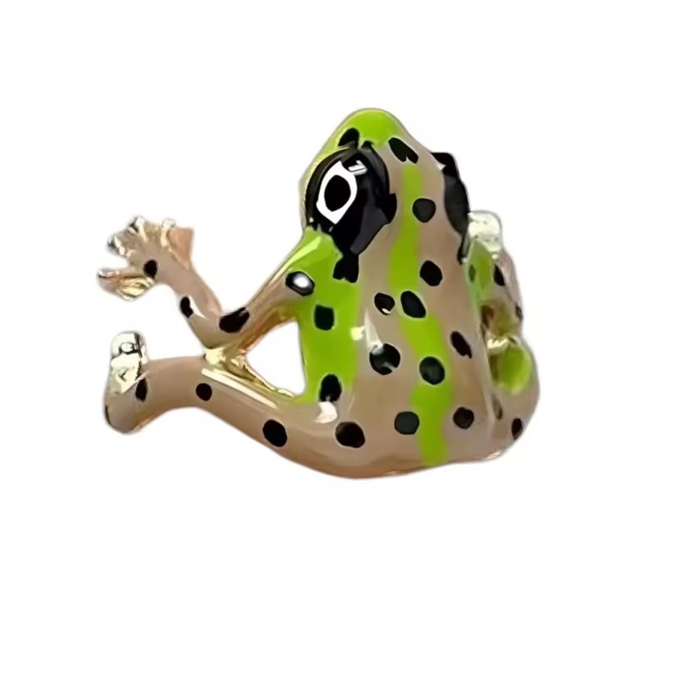 Green Dot Frog Reptile Ring - Picture 2 of 9